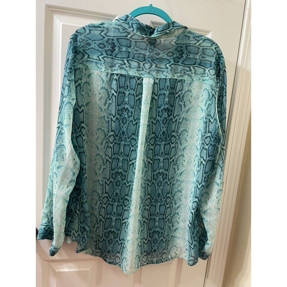 Old Navy Python Snake Print Semi-Sheer Shirt - Picture 7 of 7